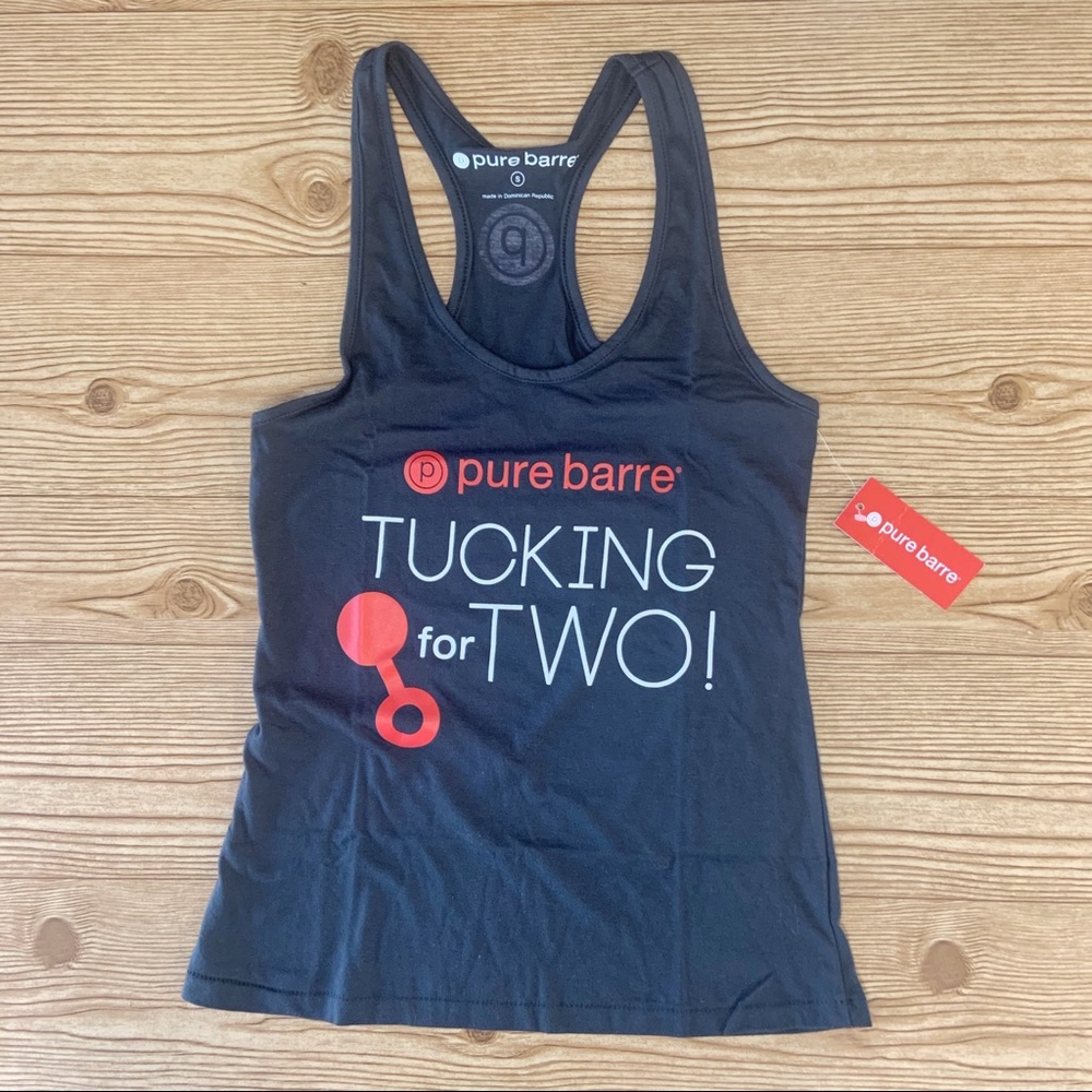 Pure Barre Grey Tucking for Two Racer Back Tank S